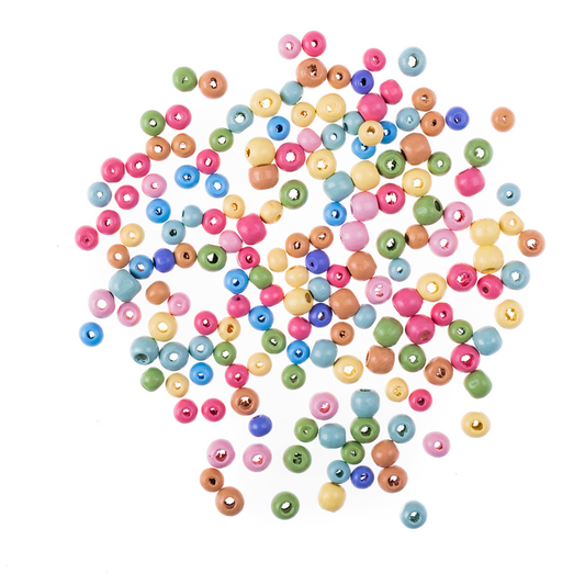 Regenbogen Holzperlen Set 8 & 10 mm - bunte Holzkugeln für DIY