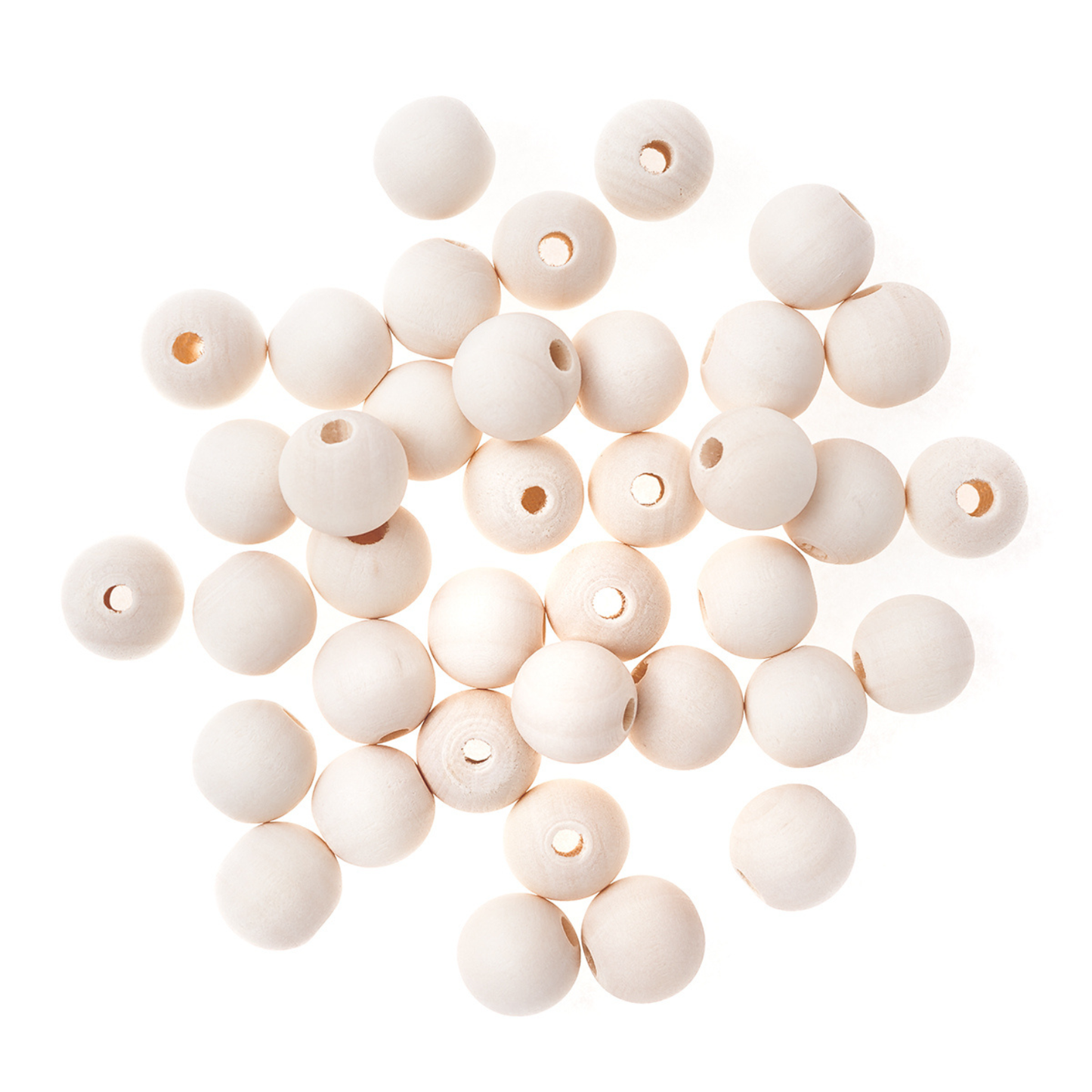 Holzperlen natur Ø 16 mm - ca. 30 Stück Holzkugeln für Schmuck & Makramee