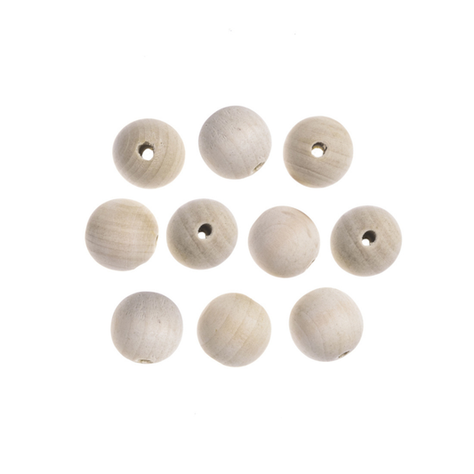 Holzperlen natur Ø 25 mm - 10 Stück Holzkugeln für Makramee-Engel & DIY