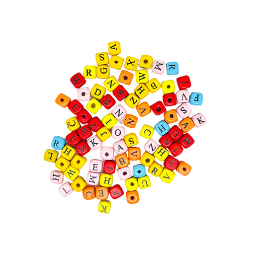 Bunte Holzperlen "Alphabet" Ø 10 mm