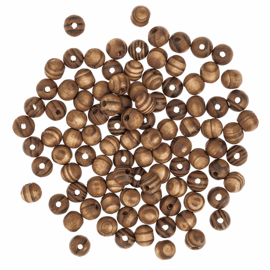 Holzperle Kiefer dunkel Ø 10 mm - Holzkugel für Makramee & DIY
