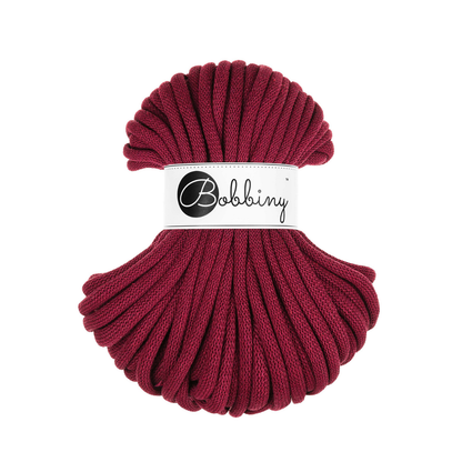 30 Meter - Bobbiny Flechtkordeln Wine Red Ø 9 mm