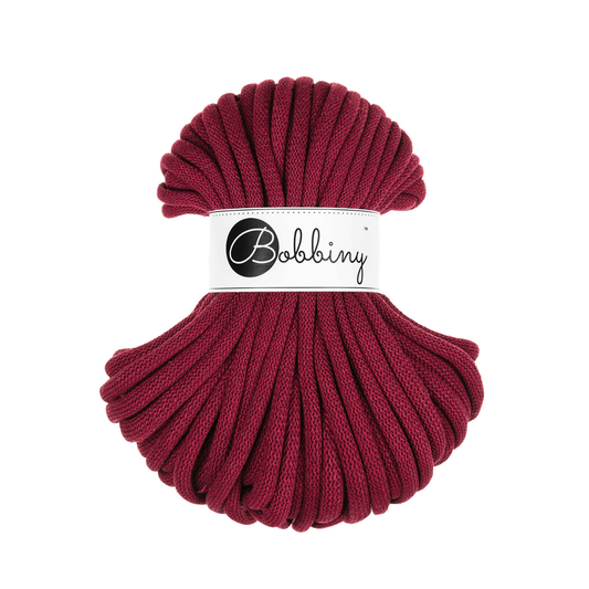 30 Meter - Bobbiny Flechtkordeln Wine Red Ø 9 mm