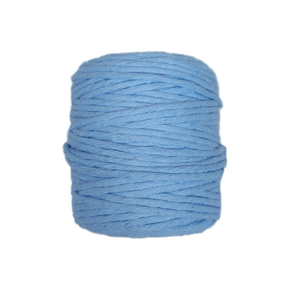 Makramee-Schnur aus Baumwolle - Blau (5 mm - 100 Meter)