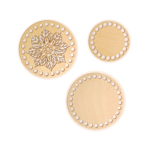 Körbboden "2+1 Set" für Häkelkörbchen rund Ø 2x15 cm + 10 cm