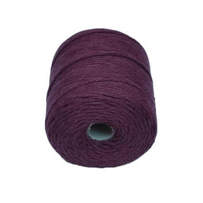Makramee-Schnur aus Baumwolle - Rotwein (3 mm order 5 mm)