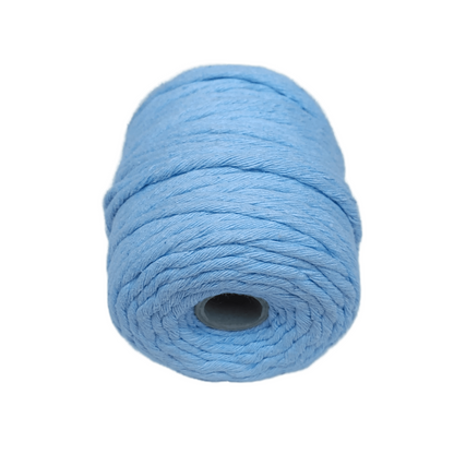 Makramee-Schnur aus Baumwolle - Blau (5 mm - 100 Meter)